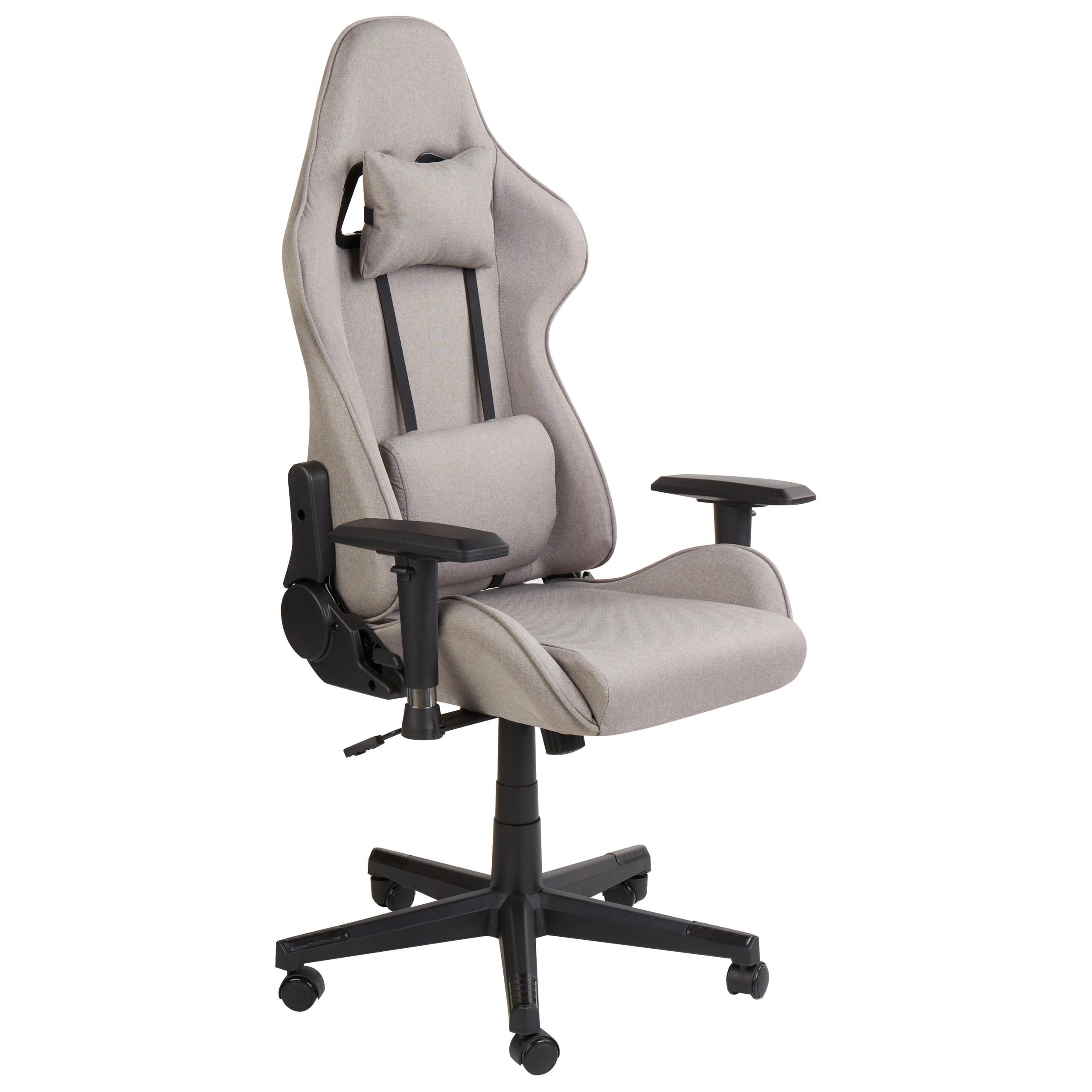 GAMINGSTUHL Taupe Warrior - Taupe/Schwarz, Textil (62/122/62cm) - Beliani