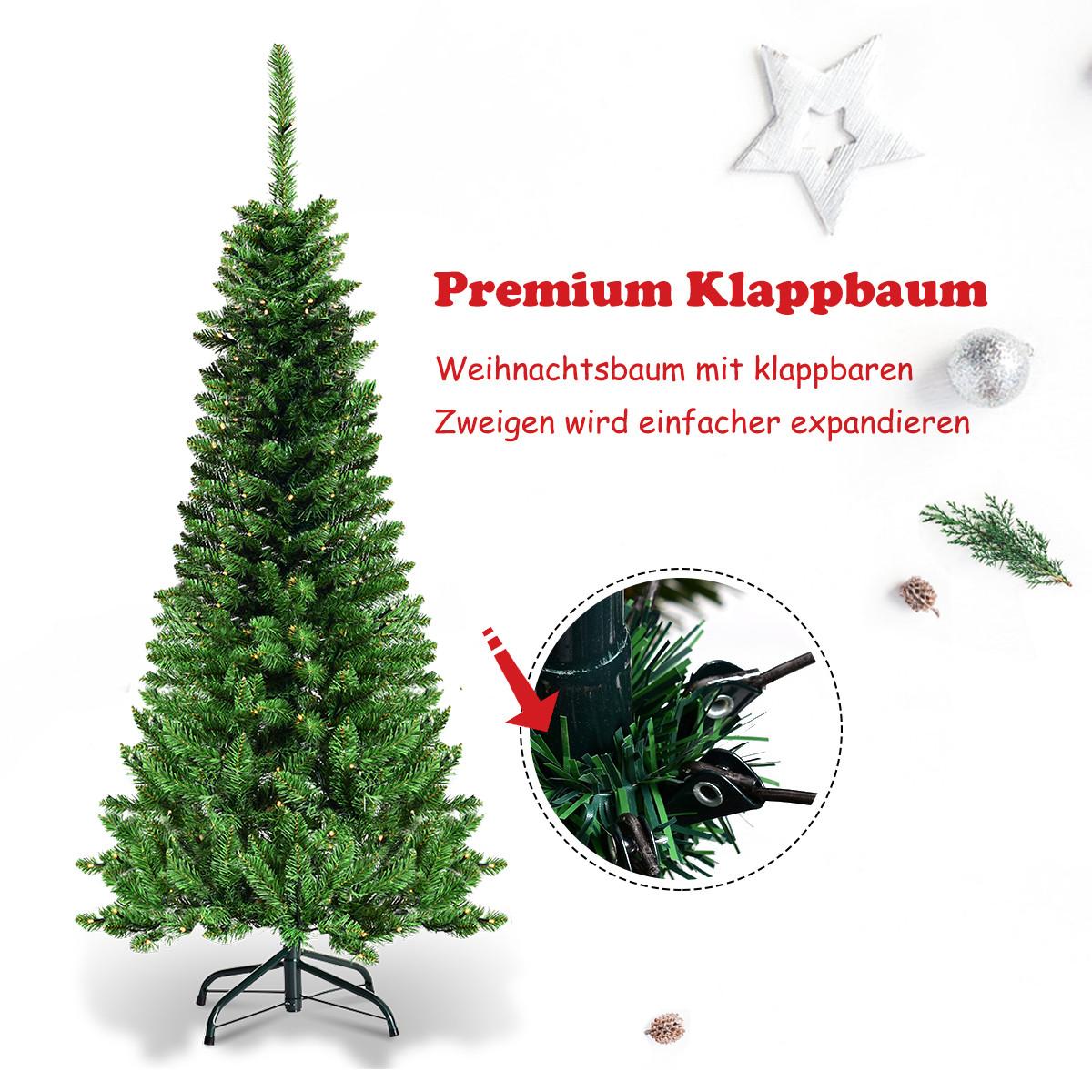 WEIHNACHTSBAUM Grün - Grün, Kunststoff (135cm) - COSTWAY