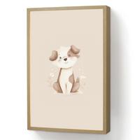 NACHTTISCHLAMPE MIT AKKU Hund - Gefleckt - Braun 40x60 cm - Beige, Holzwerkstoff (8/40/60cm) - OnlyWow