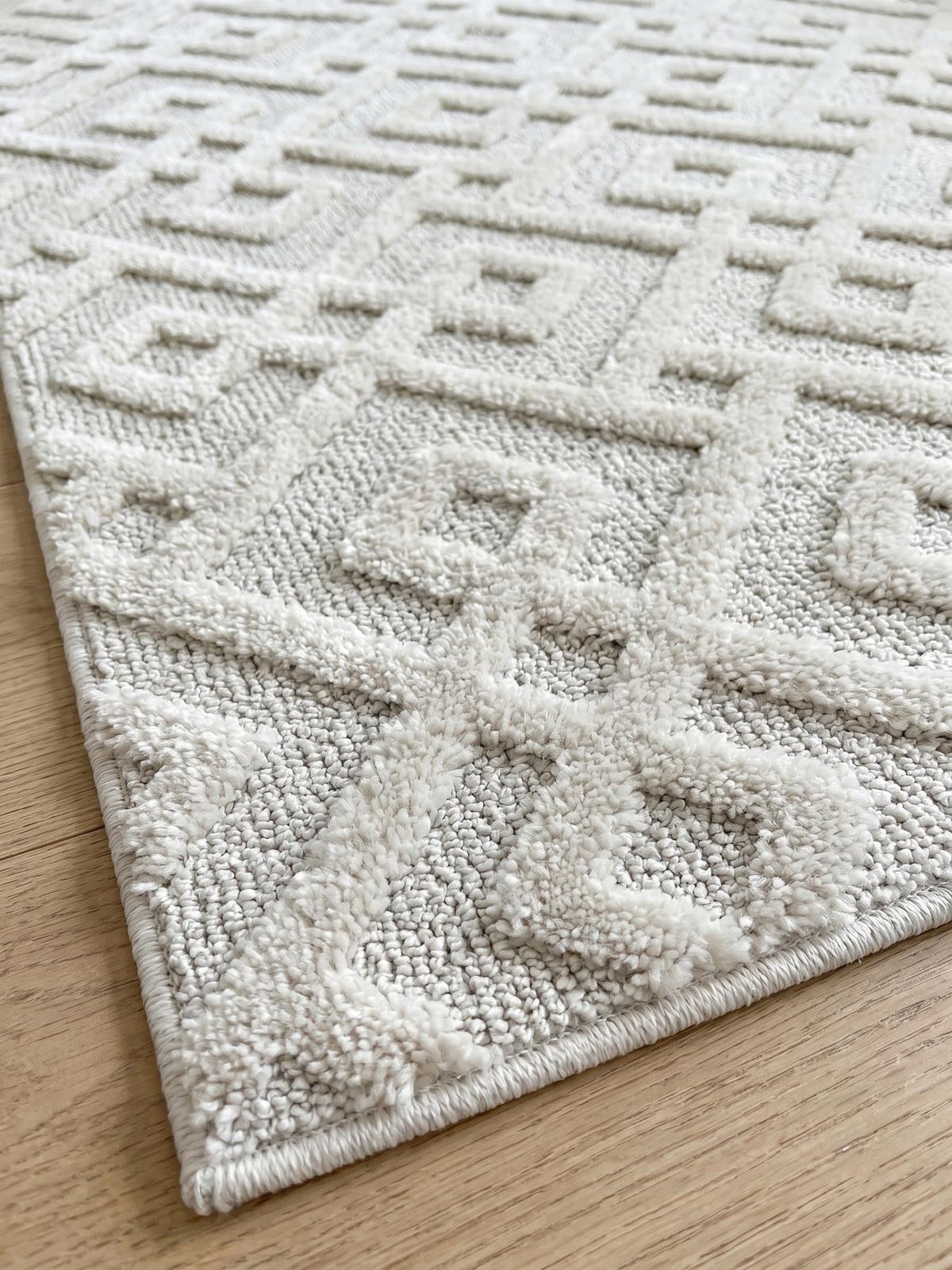 TEPPICH Hochflor EISACK in Creme, geometrisch, 80 x 250 cm - Beige, Textil (250/80cm) - KADIMA DESIGN