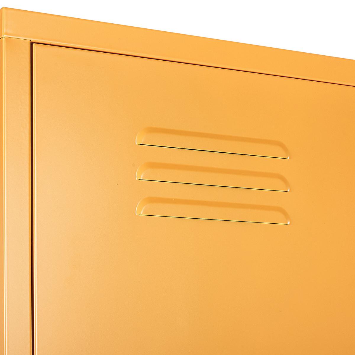 GARDEROBENSCHRANK Stahl gelb 5 Fächer abschließbar Frome - Gelb/Orange, Metall (38/185/50cm) - Beliani