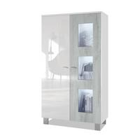 VITRINE Denjo Tür in Beton Oxid Optik - Hellgrau, Holzwerkstoff (71/129/35cm) - Vladon
