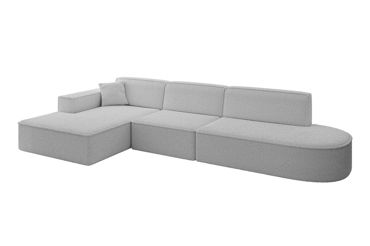 ECKSOFA Ottomane Links IREA-L2-v4 - 327x165x77 cm Hellgrau - Hellgrau, Holzwerkstoff/Textil (327/165cm) - ALTDECOR