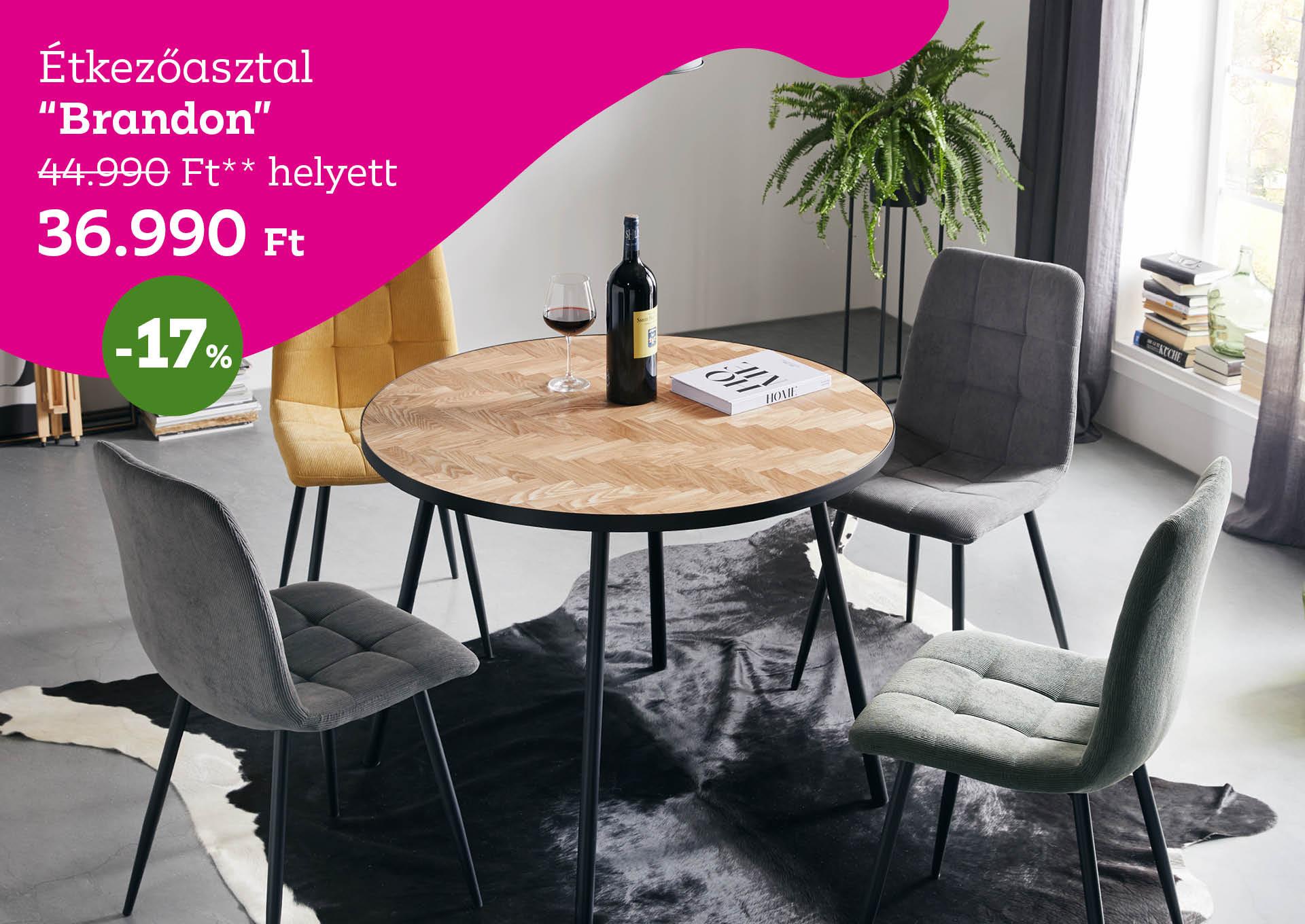 Étkezőasztal Brandon 44990 Forint helyett 36990 Forint, kedvezmény mértéke 17%