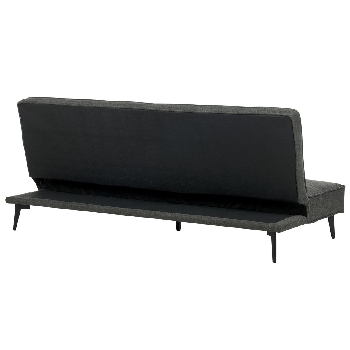 3-SITZER-SCHLAFSOFA dunkelgrau/schwarz Essvik - Schwarz/Grau, Textil (191/83/90cm) - Beliani