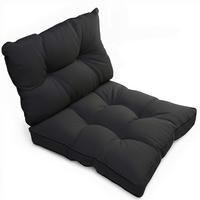 LOUNGEKISSEN Flair Outdoor Sitz 50x50x10cm mit Rücken 50x40x12cm Graphitgrau (2tlg) - Graphitfarben, Textil (50/50cm) - Beautissu 