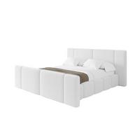 POLSTERBETT mit Bettkasten, Fußteil und Lattenrost, Bett mit Matratze H3/H4 - NILO-Z 140x200 Weiß - Weiß, Holzwerkstoff/Textil (140/200cm) - ALTDECOR
