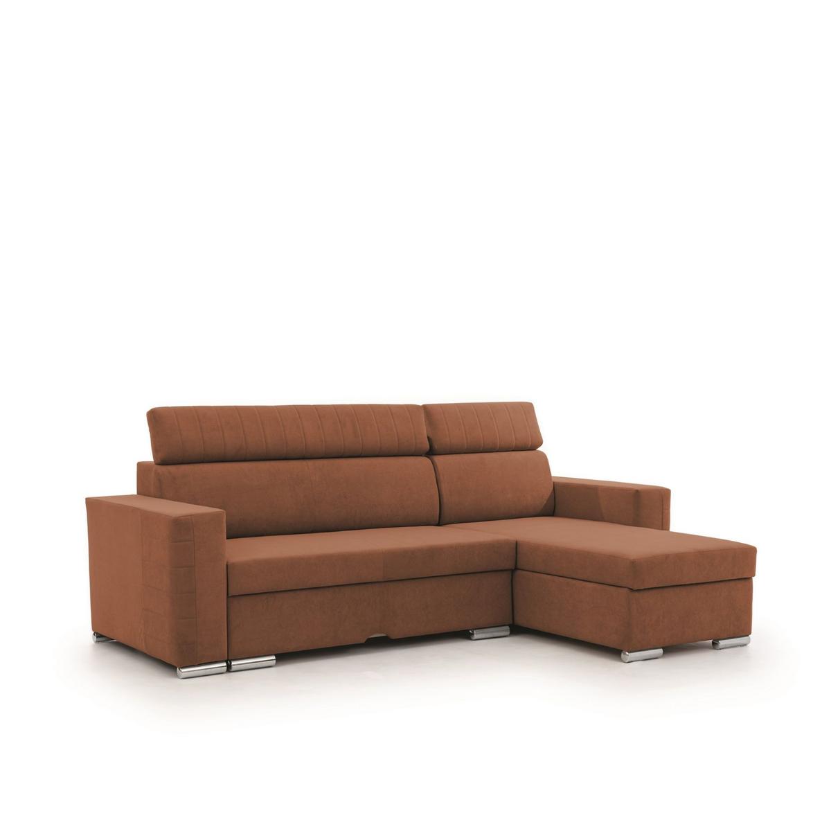 ECKSOFA Canton In Camelia - Braun, Holzwerkstoff/Textil (260/173cm) - Fun Möbel