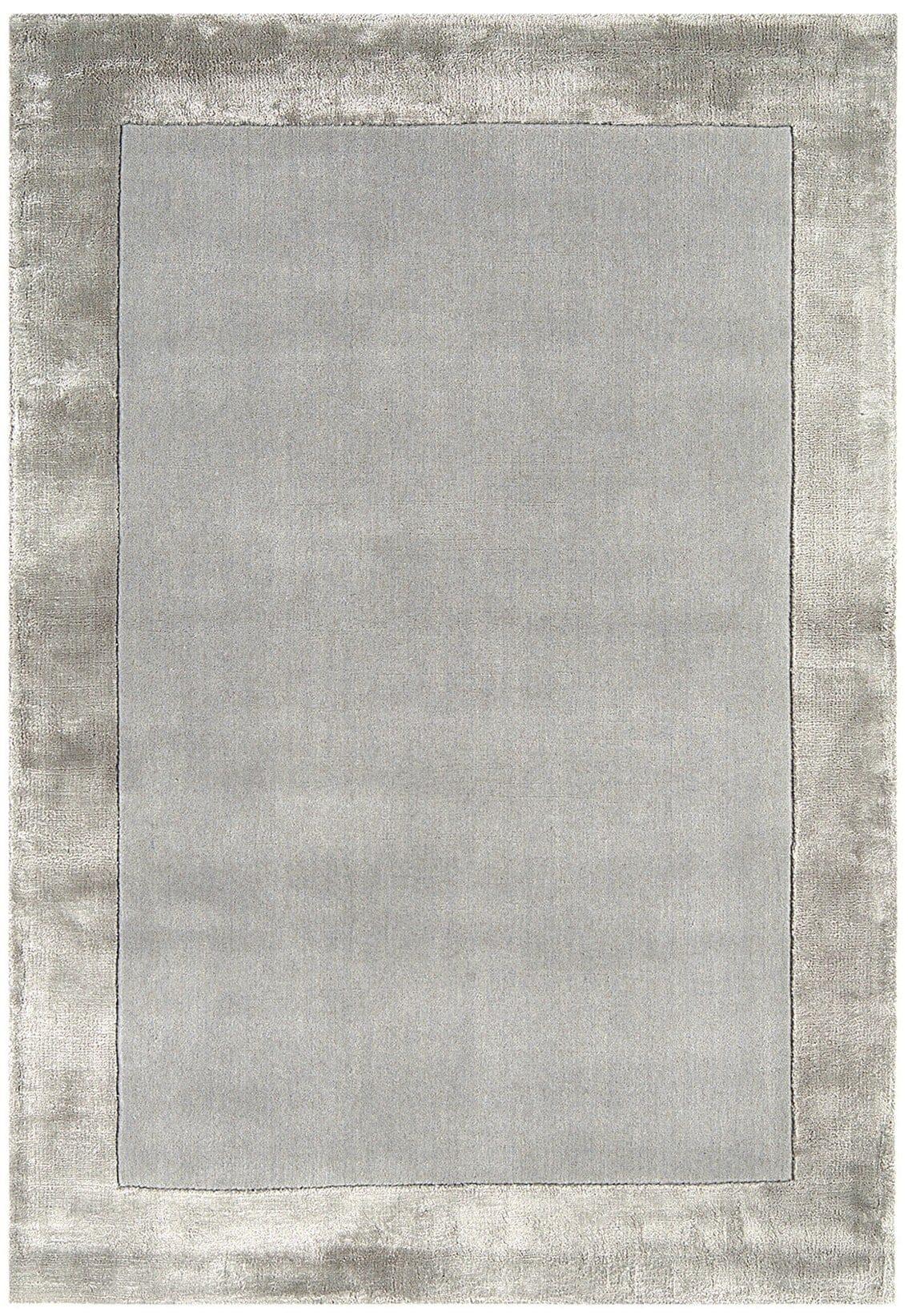 WOLLTEPPICH handgewebt TYNE, mit Bordüre, Silber, 200 x 290 cm - Silberfarben, Textil (200/290cm) - KADIMA DESIGN