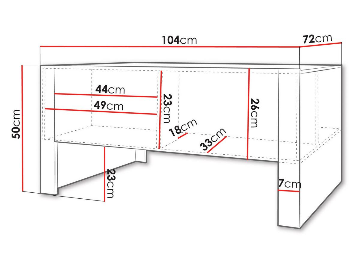 COUCHTISCH 103 1D Tore 06 - Kaschmir/Schwarz, Holzwerkstoff (104/72/50cm) - MIRJAN24