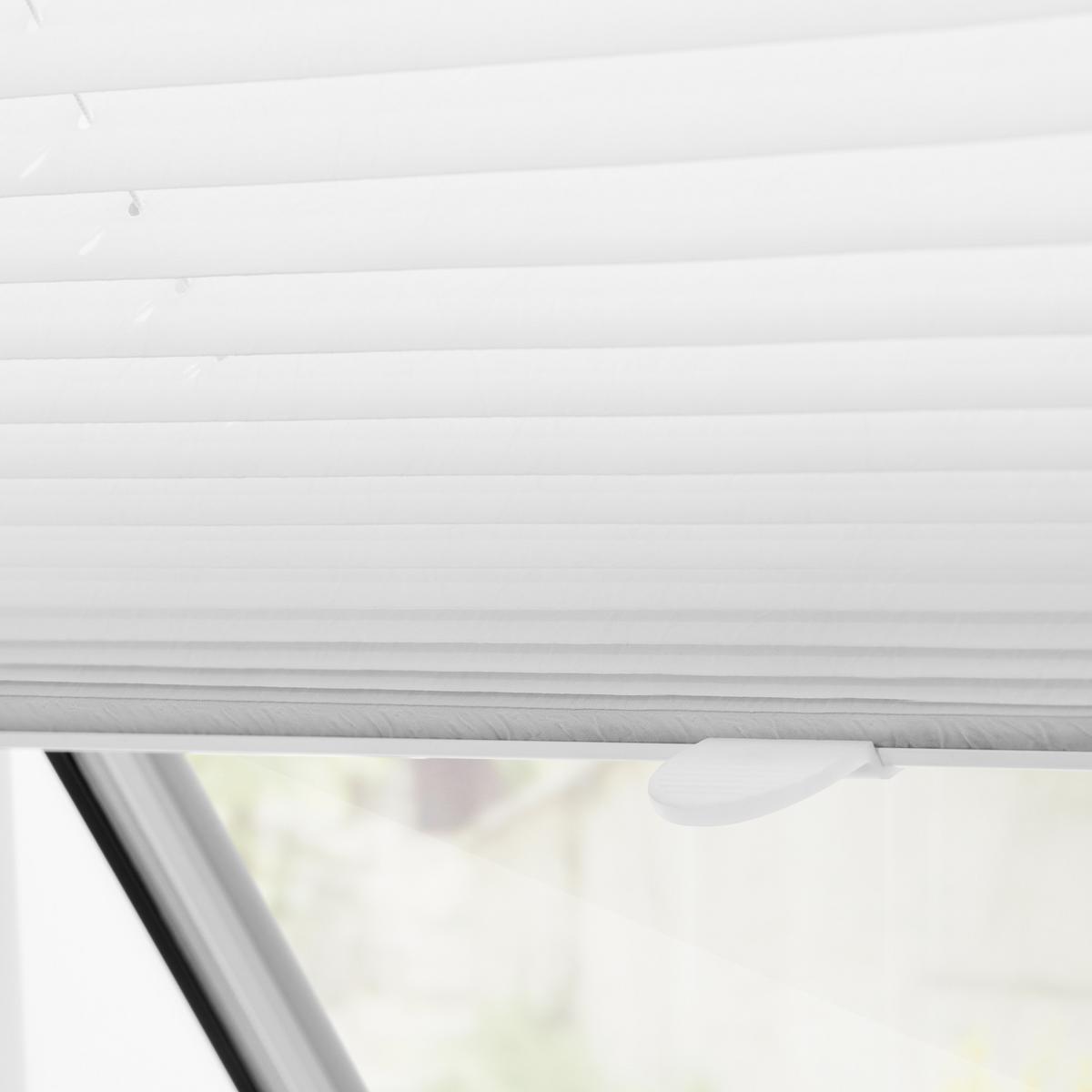 DACHFENSTER PLISSEE HAFTFIX, OHNE BOHREN Weiß, 100 cm, 59.3, 100 - Weiß, Textil (59.3/100cm) - Lichtblick Original