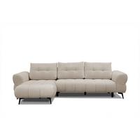 ECKSOFA SALVINI 4-Sitzer, ecru - Ecru/Schwarz, Holzwerkstoff/Textil (158/292cm) - Wozimo