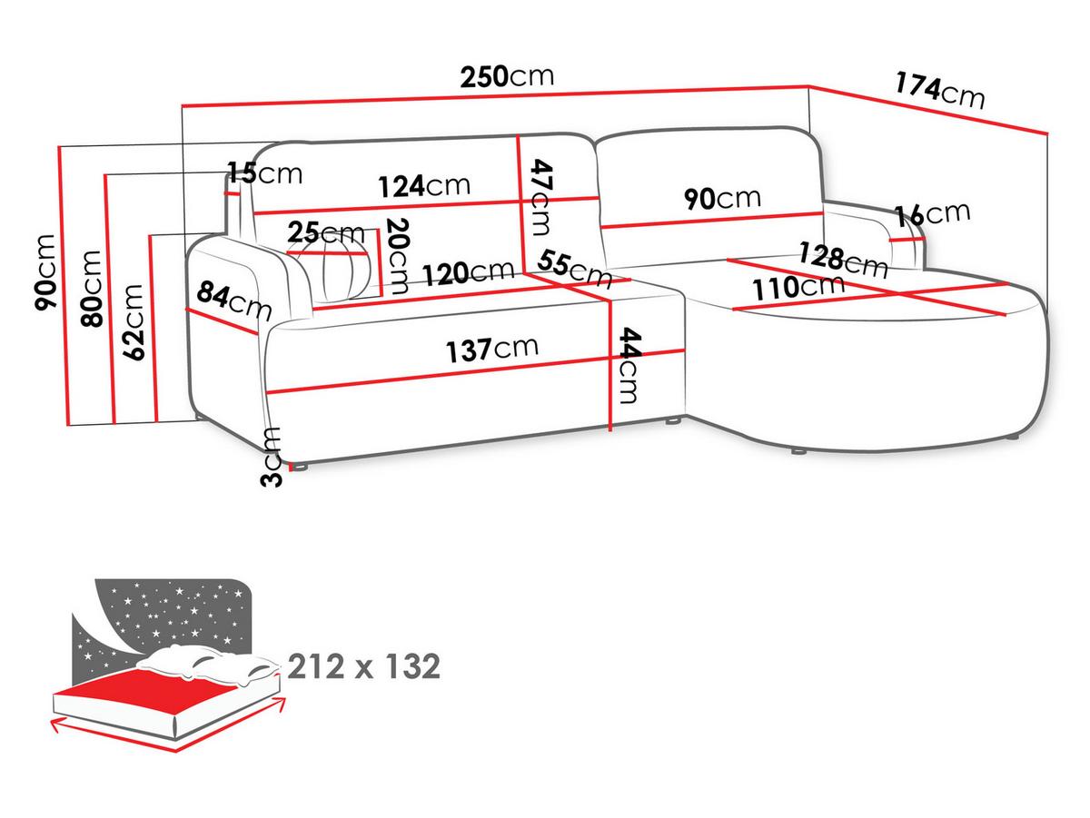 ECKSOFA Loridu, Seite: Rechts - Messingfarben/Schwarz, Holz/Kunststoff (250/174cm) - MIRJAN24