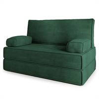 BETTSOFA LADIA aus Schaumstoff Kordstoff Grün Schlaffunktion - Grün, Textil (140/86/60cm) - MASSENO