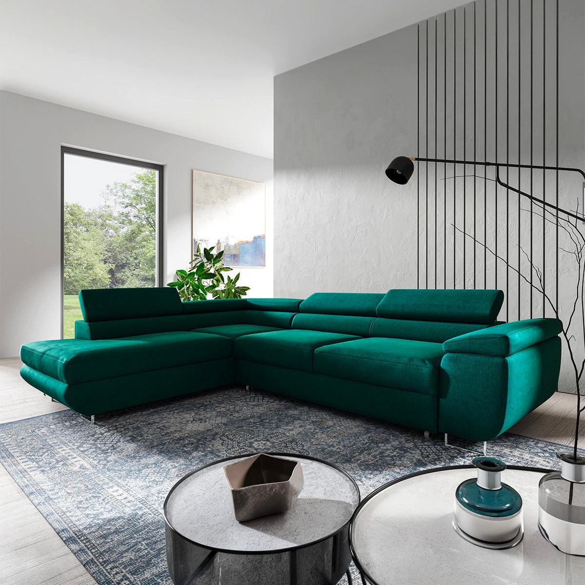 ECKSOFA Lyam 4 Sitzplätze Tannengrün - Grün, Textil (271/201cm) - Petits-meubles