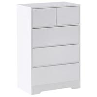 KOMMODE mit 5 Schubladen Weiß Alberta - Weiß, Holzwerkstoff (60/94/38cm) - Beliani