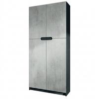 BÜROSCHRANK Logan Fronten in Beton Oxid Optik - Hellgrau, Holzwerkstoff (82/184/37cm) - Vladon