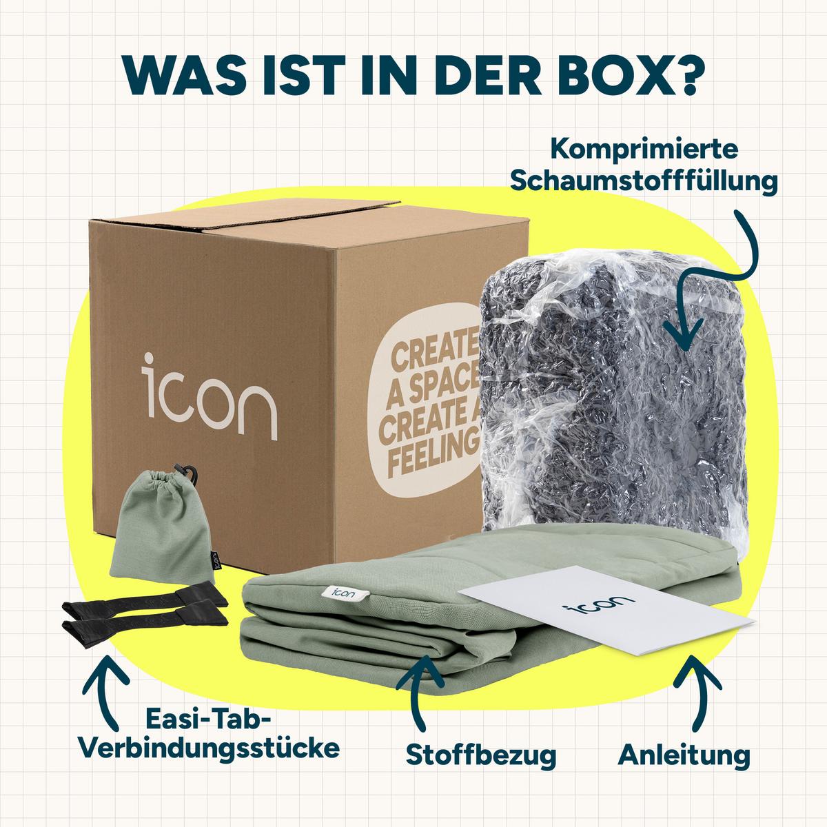 SITZSACK-SOFA Ecksessel - Grün, Textil (100/68/100cm) - icon