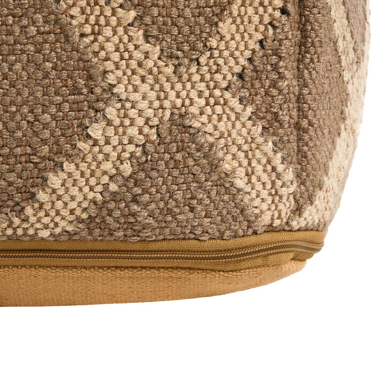 POUF Jute Hellbraun Gopi - Hellbraun/Beige, Textil (50/30/50cm) - Beliani