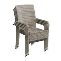 GARTENSTÜHLE Yoro 4er-Set - Grau, Kunststoff (50/90/50cm) - Juskys