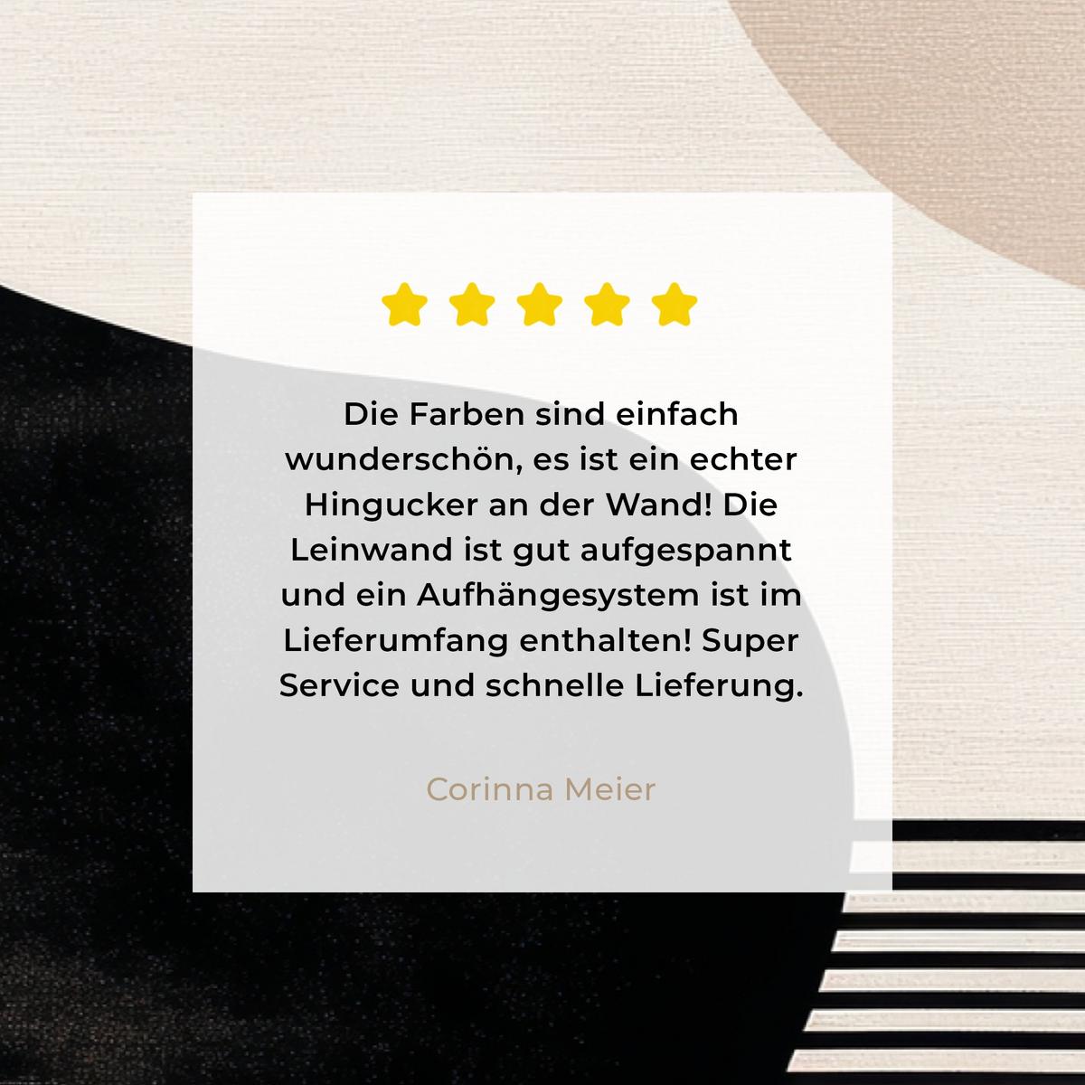 LEINWANDBILD Abstrakt - Japandi - Beige - Modern Groß 140x90 cm - Schwarz, Textil (140/90cm) - MuchoWow