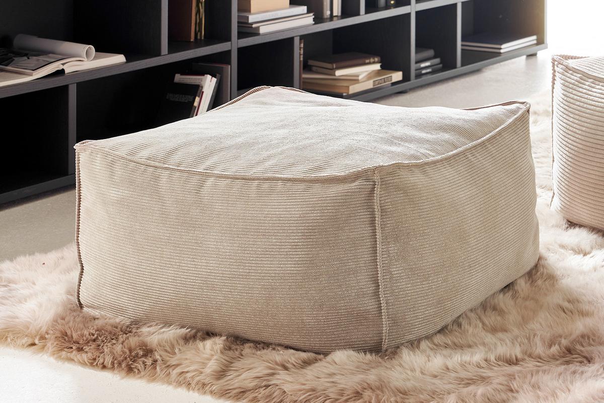 HOCKER ALEA Cremeweiß - Creme, Textil (86/38/86cm) - KAWOLA