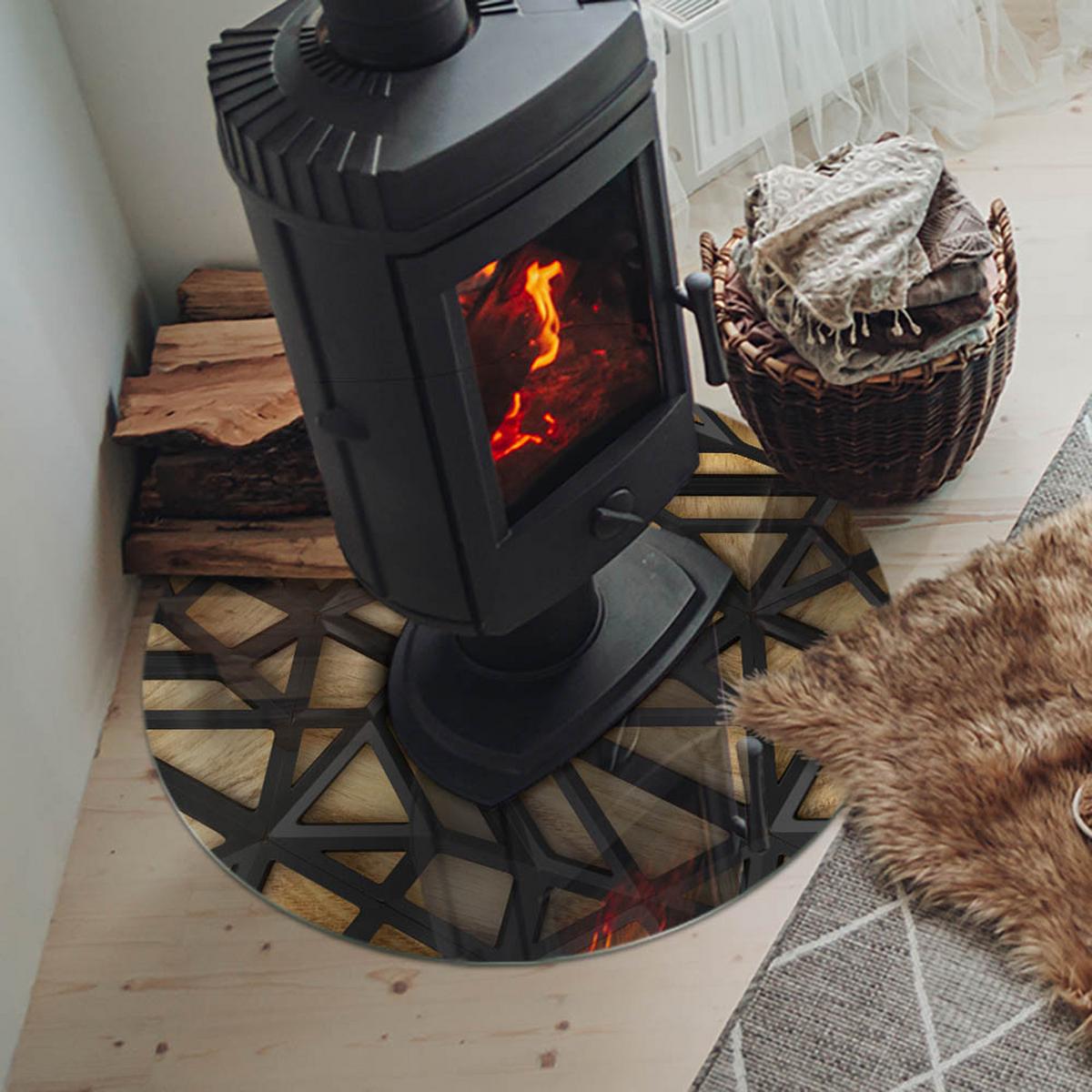 GLASPLATTE für Kamin Ø 70 cm - Braun, Glas (70/70/0.4cm) - TULUP