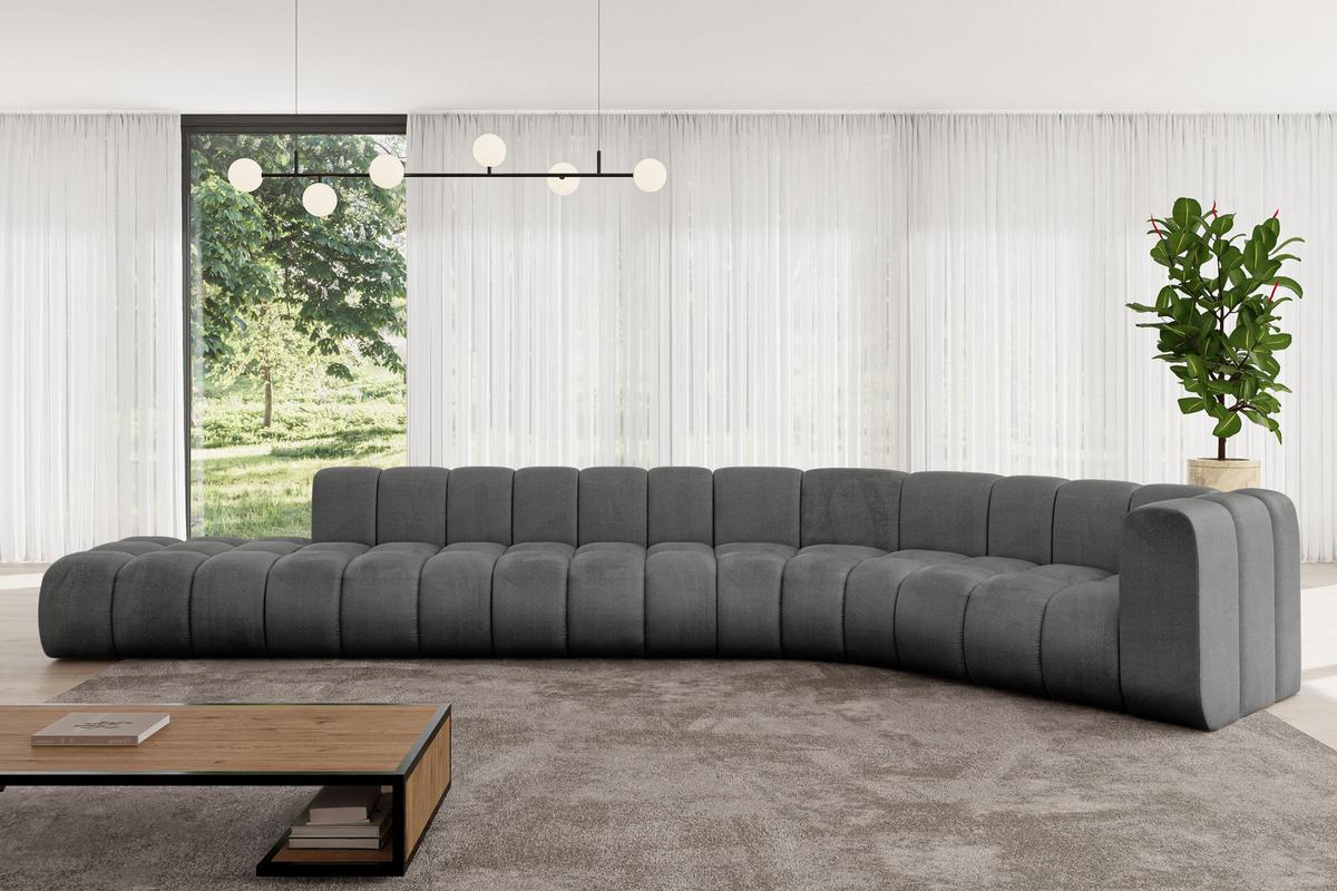 ECKSOFA modulares Sofa Tilmo-L2 - 490x194x70 cm Dunkelgrau - Dunkelgrau, Holzwerkstoff/Textil (490/194cm) - ALTDECOR