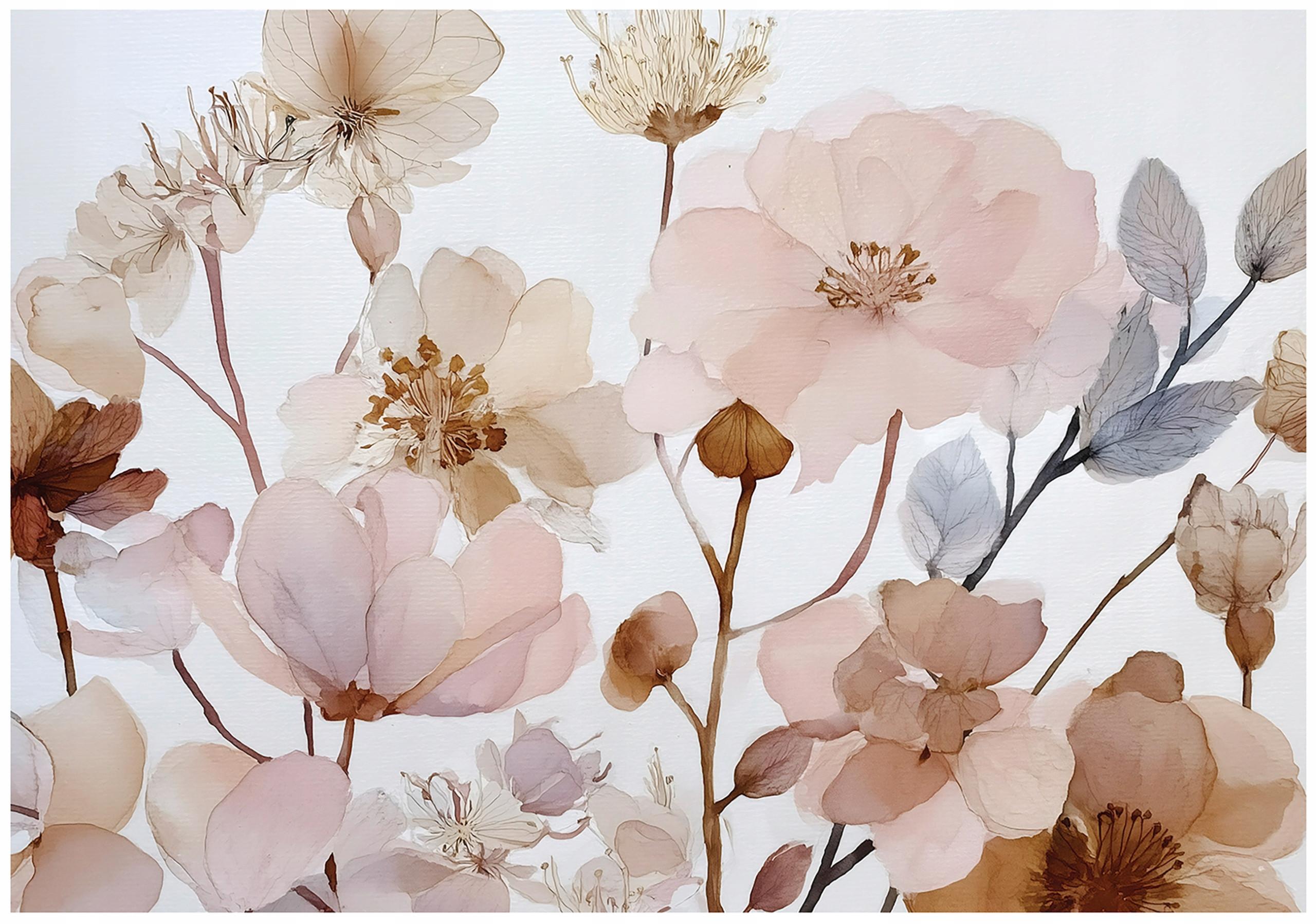FOTOTAPETE Blumen Boho Beige 400x280 cm - Multicolor, Papier (400/280cm) - Wallarena