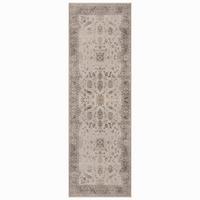 LÄUFER waschbar, mit floralen Ornamenten, aus Polyester, VERNANTE in Beige-Grau, 80 x 250 cm - Beige, Textil (80/250cm) - KADIMA DESIGN