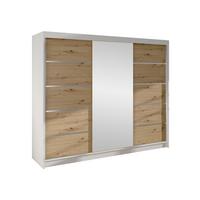 SCHWEBETÜRENSCHRANK Derby VI - Eiche Artisan, Holzwerkstoff/Metall (200/215/58cm) - MIRJAN24