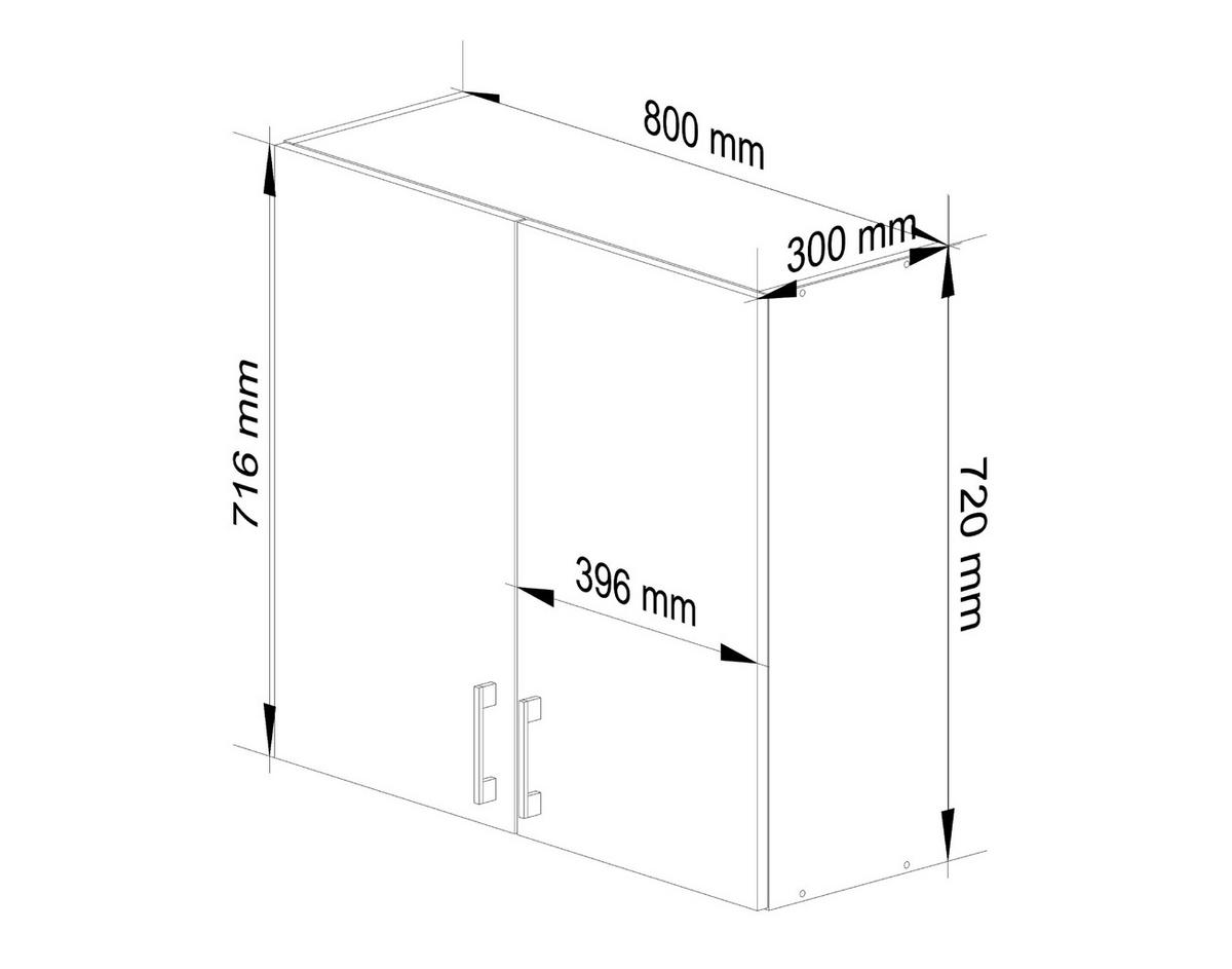 HÄNGESCHRANK Weiß, Eiche Sonoma 72/80/30,5 - Weiß/Eiche Artisan, Holzwerkstoff (80/72/30.5cm) - RAUMHIRSCH FURNITURE