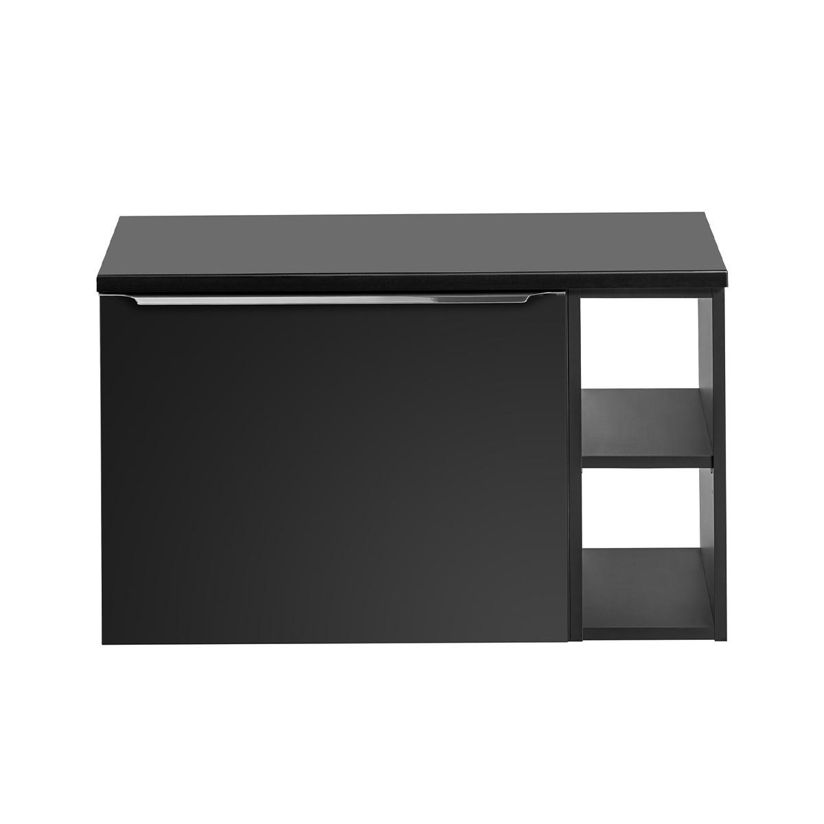 WASCHTISCHUNTERSCHRANK 80cm Éros Schwarz - Schwarz, Holzwerkstoff (80/48/46cm) - Petits-meubles