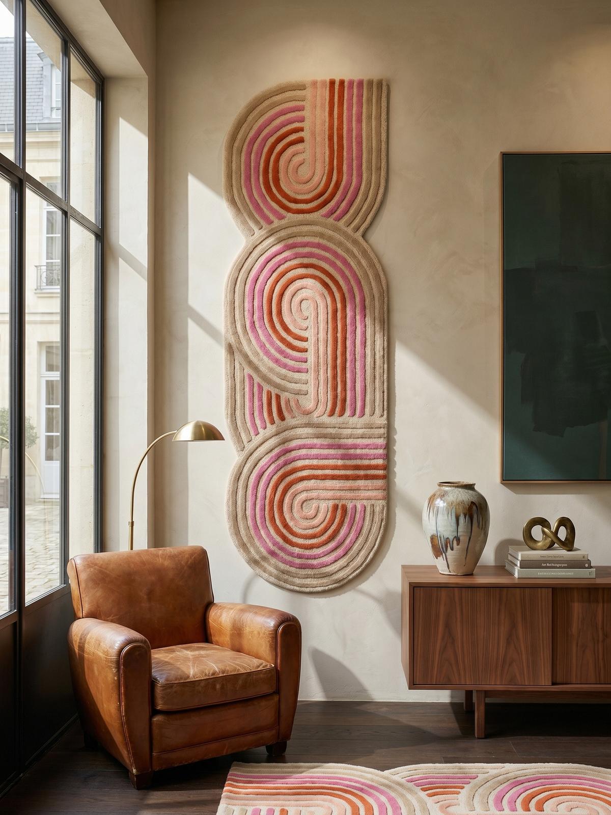 WOLLTEPPICH SOAR, abstrakt, Rosa, 80 x 300 cm - Rosa, Textil (300/80cm) - KADIMA DESIGN