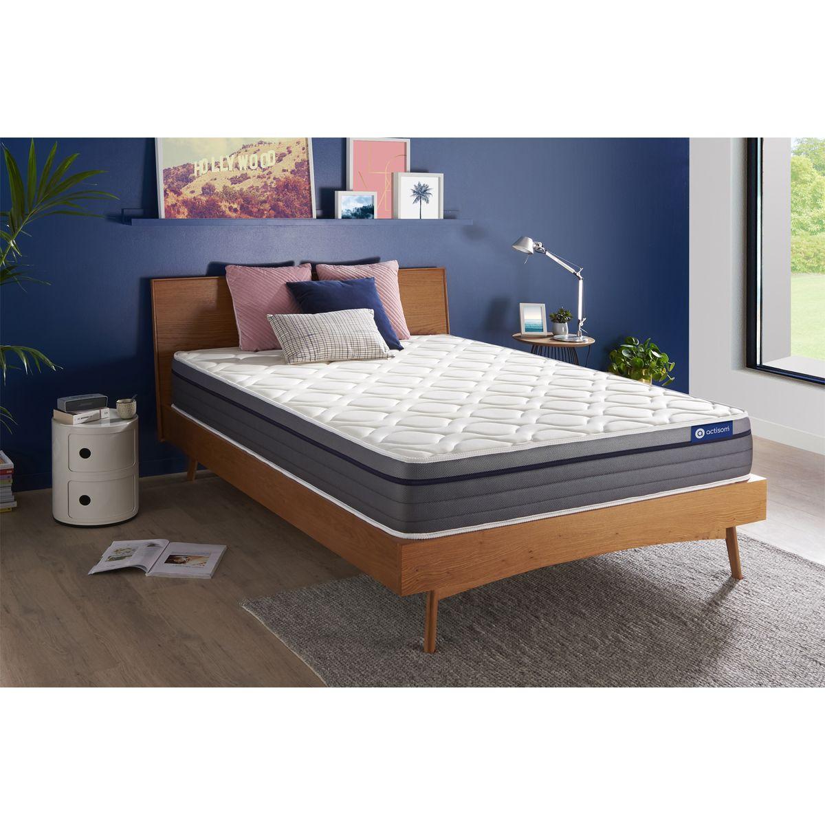 MATRATZE Actiflex zen Taschenfederkern und Memory-Schaum 140 x 200 cm h1 - Weiß, Textil (140/200cm) - ACTISOM