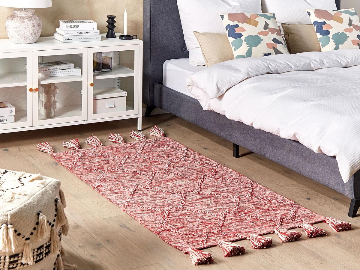 KURZFLOR-TEPPICH Nigde 150/80 cm - Rot, Textil (80/150cm) - Beliani