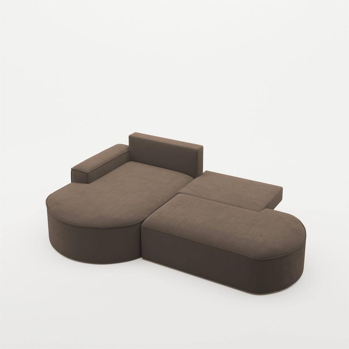 ECKSOFA Venedig Mit Schlaffunktion - Braun, Holzwerkstoff/Textil (278/179cm) - Fun Möbel