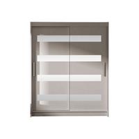 SCHWEBETÜRENSCHRANK Westa XIII - Kaschmir/Silberfarben, Holzwerkstoff/Metall (150/200/58cm) - MIRJAN24