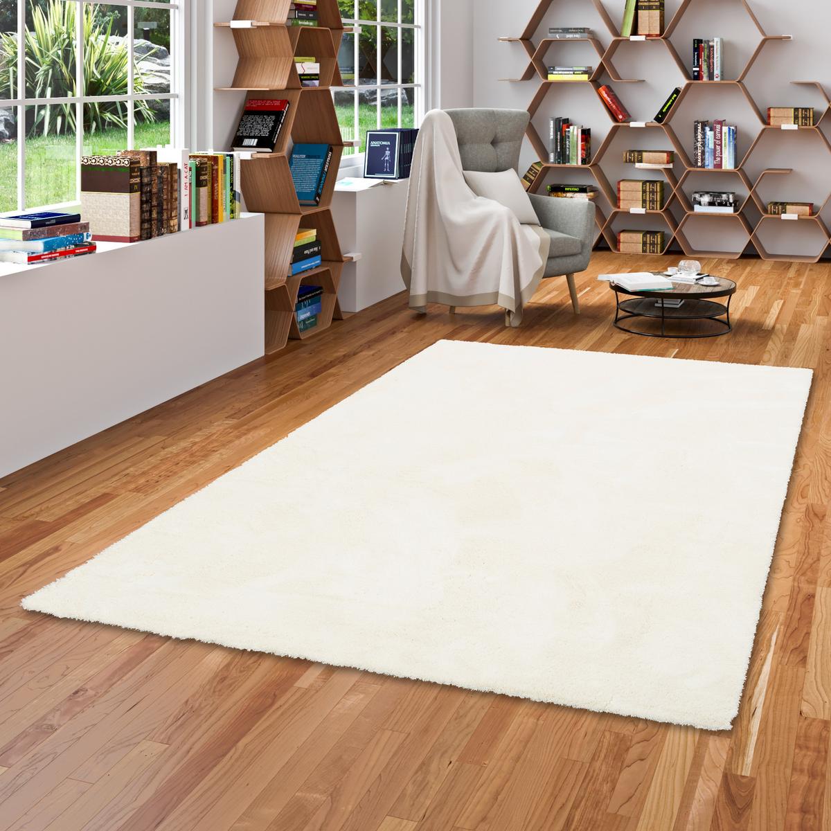 LUXUS HOCHFLOR SHAGGY TEPPICH VELVET - Weiß, Textil (80/160cm) - Snapstyle