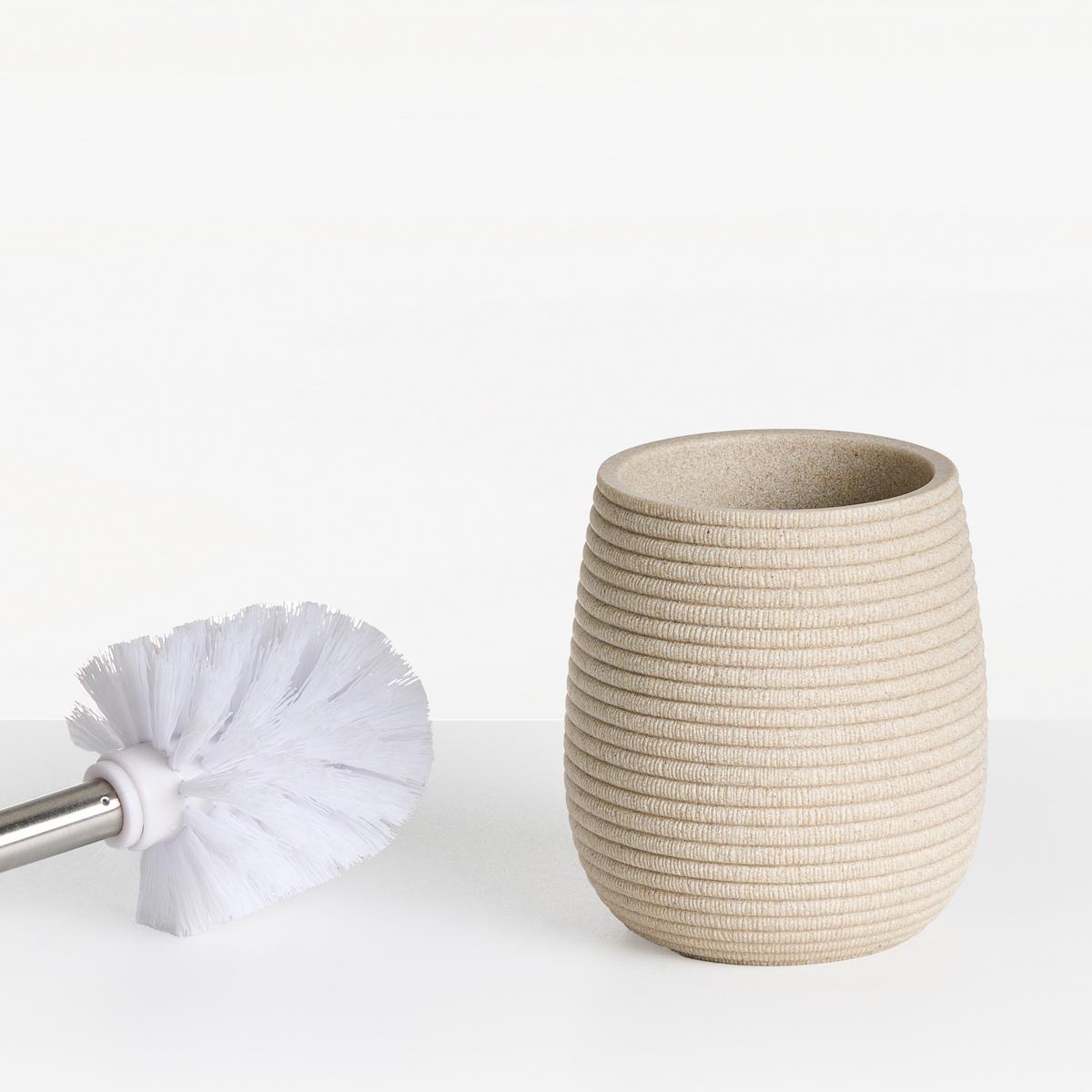 BADACCESSOIRES Set 5-teilig Hellbeige Quila - Beige, Kunststoff (8/10/8cm) - Beliani