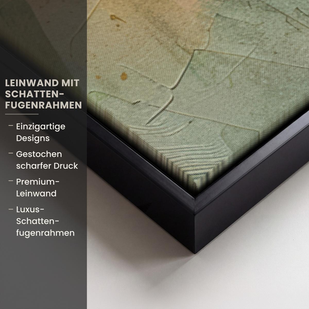 LEINWAND Bilder mit Rahmen - Kunst - Abstrakt - Modern - 90x60 - Gelb, Textil (90/60cm) - MuchoWow