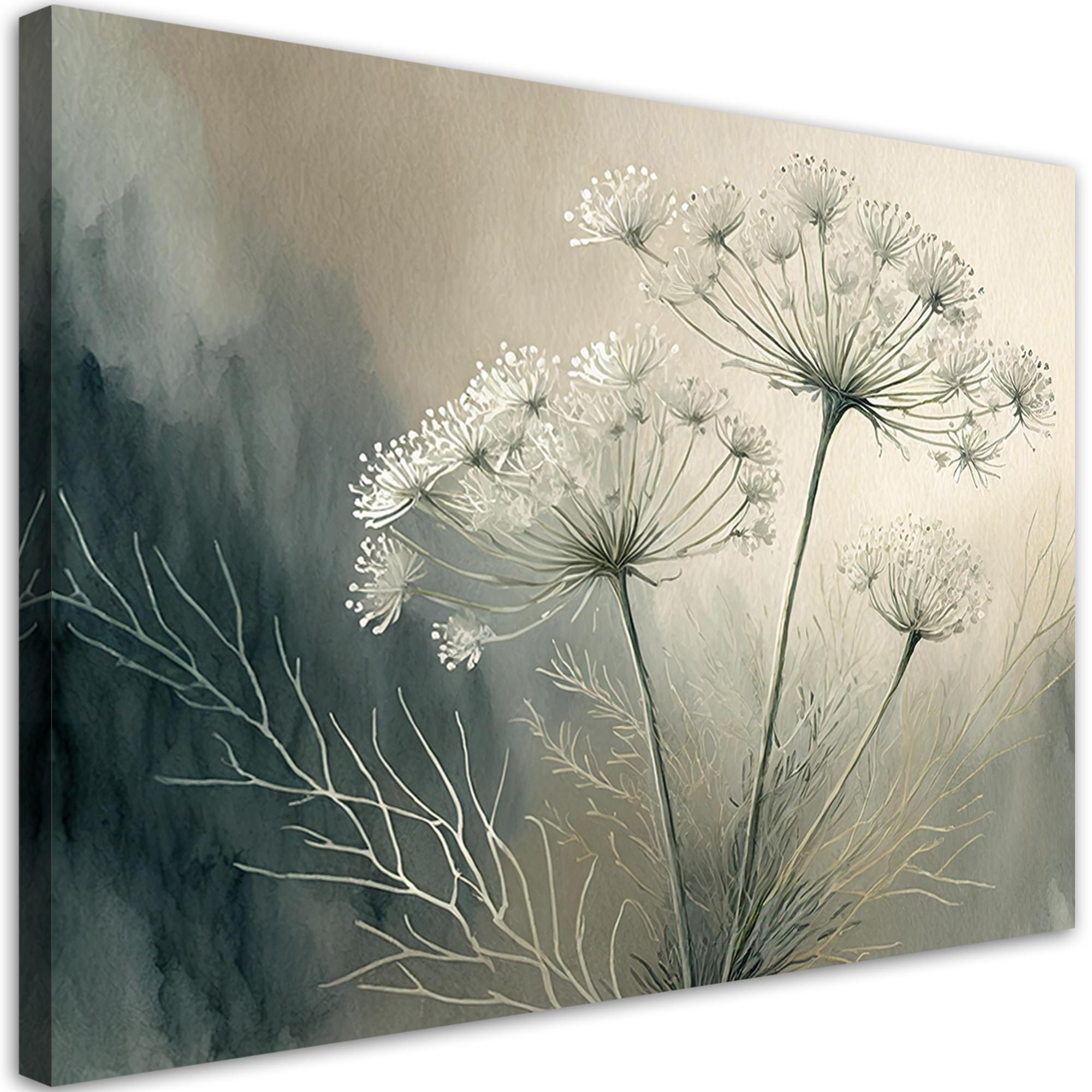 WANDBILD pflanzen botanicals abstraktion - Beige, Textil (60/40cm) - Feeby