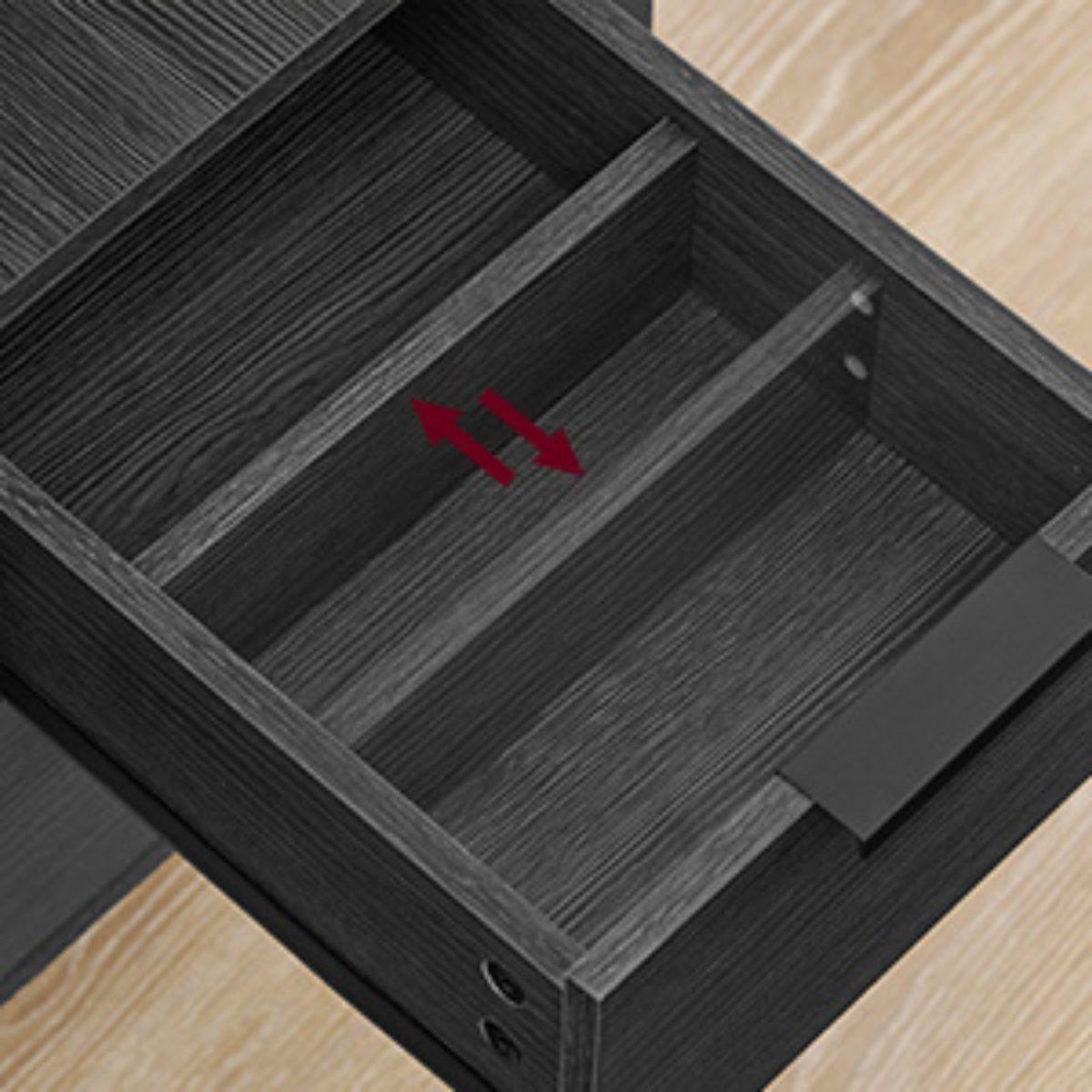 BEISTELLTISCH mit 2 Schubladen - H60 cm - Schwarz, Holzwerkstoff (43/60/60cm) - Calicosy