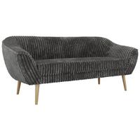 3-SITZER-SOFA PIRS - Grau Cord - Holzbeine - Buchefarben/Grau, Holzwerkstoff/Textil (180/75/74cm) - MKS