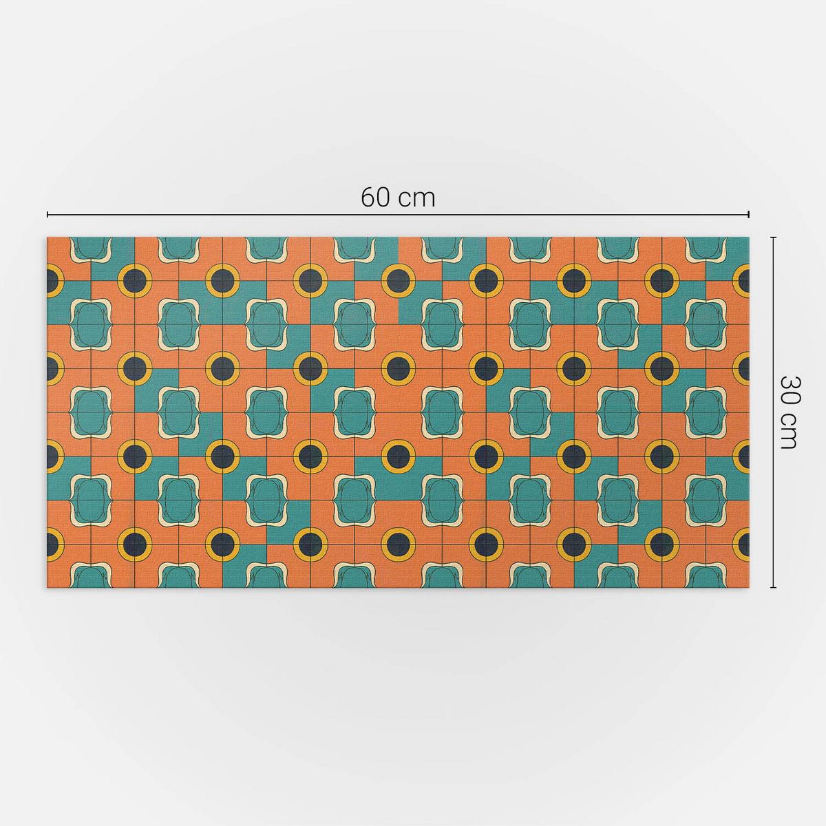 WANDPANEEL 6x 60x30 cm selbstklebend Retrovia - Dunkelorange, Kunststoff (30/1.6/60cm) - Wallfluent