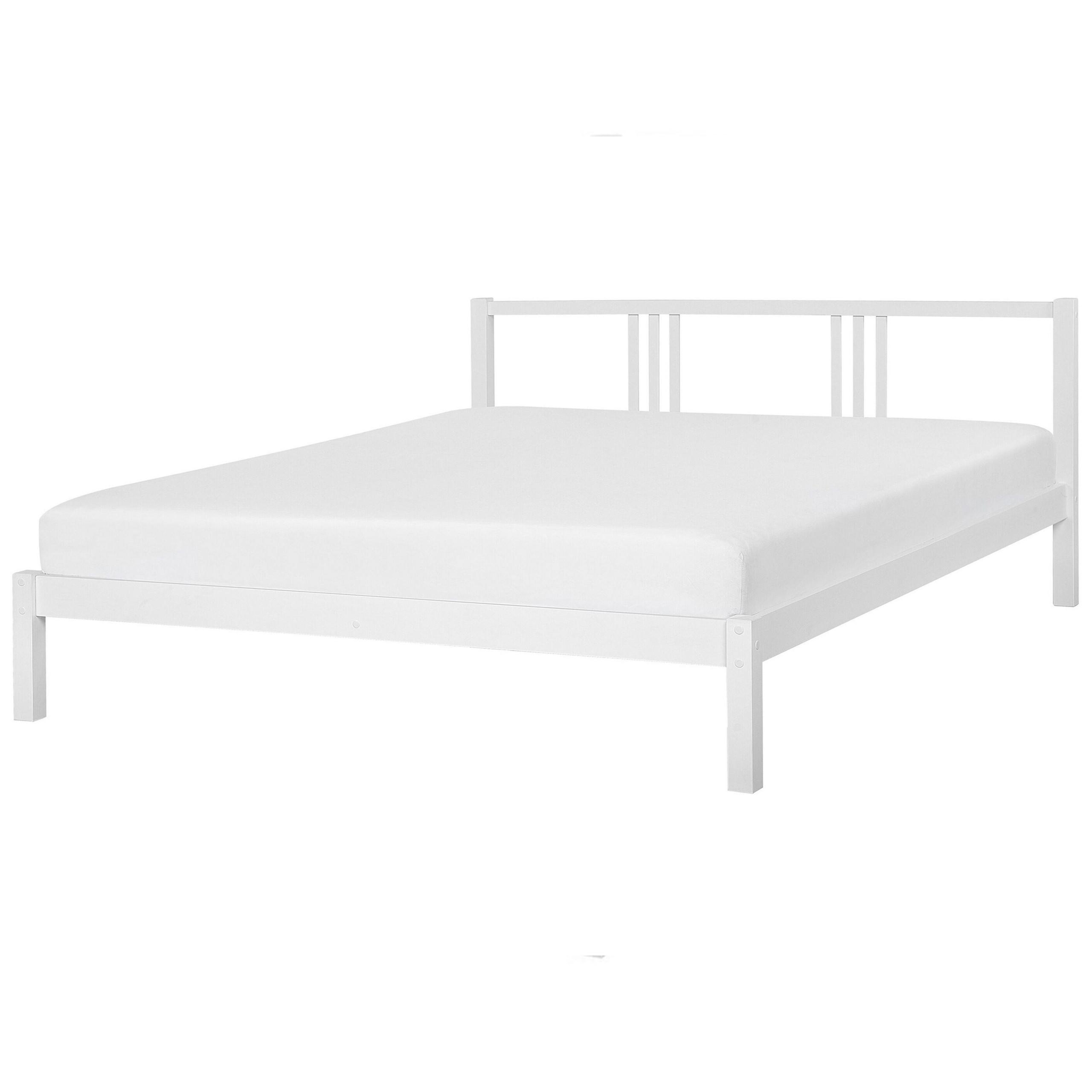 BETT mit Lattenrost 180x200 cm Weiß Vannes - Weiß, Holz (180/200cm) - Beliani