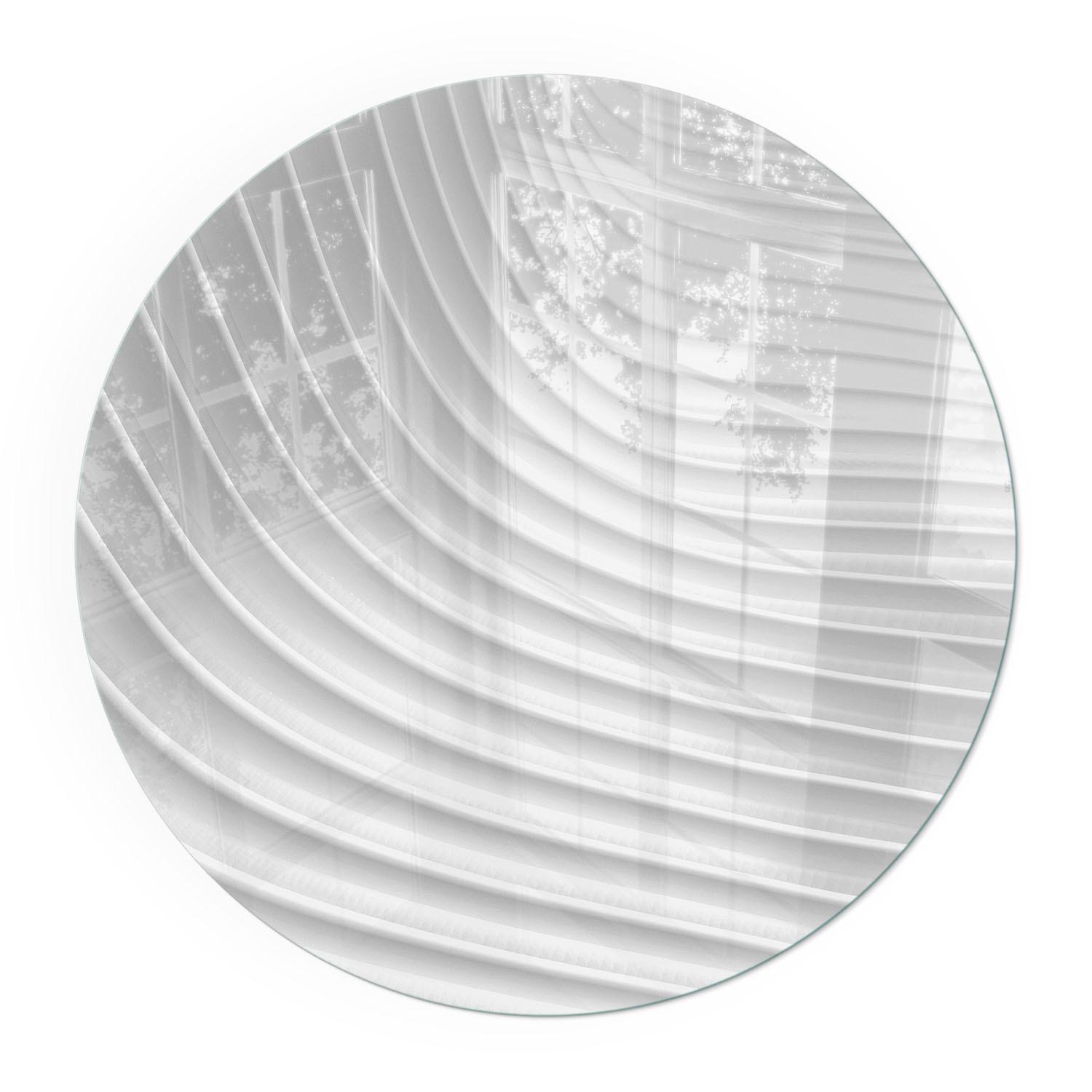 GLASPLATTE für Kamin Ø 70 cm - Weiß, Glas (70/70/0.4cm) - TULUP