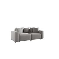 SOFA Megan 2-sitzer In Salvador - Hellgrau, Holzwerkstoff/Textil (236/75/98cm) - Fun Möbel