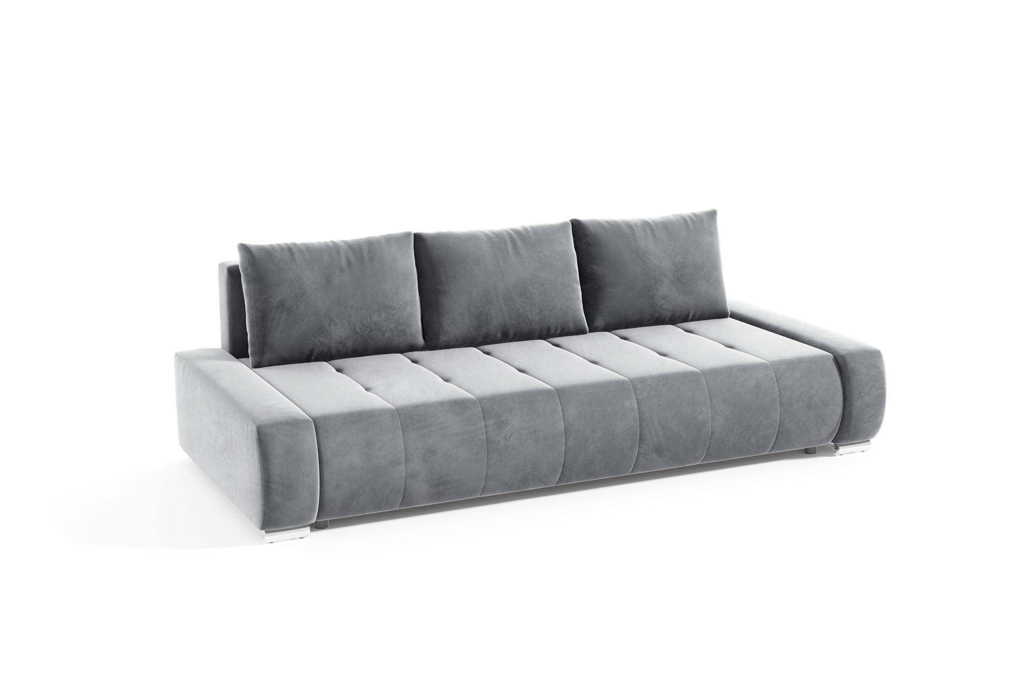 SCHLAFSOFA Vogar In Monolith - Hellgrau, Holzwerkstoff/Textil (240/85/110cm) - Fun Möbel