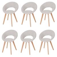 ESSZIMMERSTUHL Beige, Grau 6er-Set - Greige/Beige, Holz (60/79/50cm) - MCW